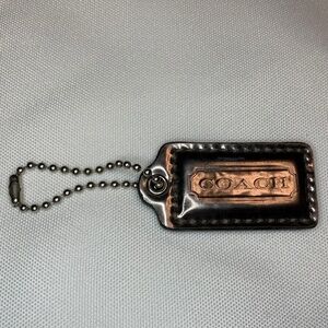 Med. Coach Hang Tag 2” Silver and Black Shiny Metallic Color!